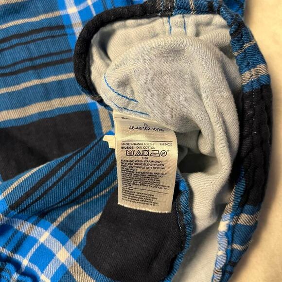 Banana Republic 2 Layer Flannel Untucked Slim Fit Men's L Blue & White Nautical - Picture 4 of 9